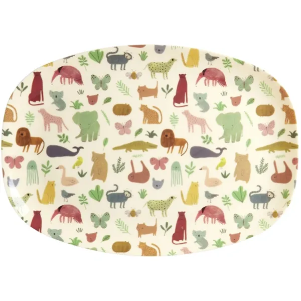 RICE Sweet Jungle Print Melamin Gyermektányér