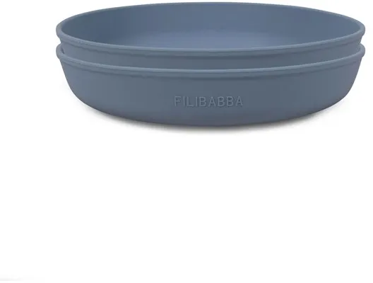 Filibabba Szilikon tányér 2 db - Púderkék