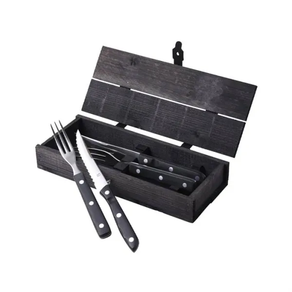 Gense Old farmer steak-/grillevőkészlet 4 darab - Fekete/acél
