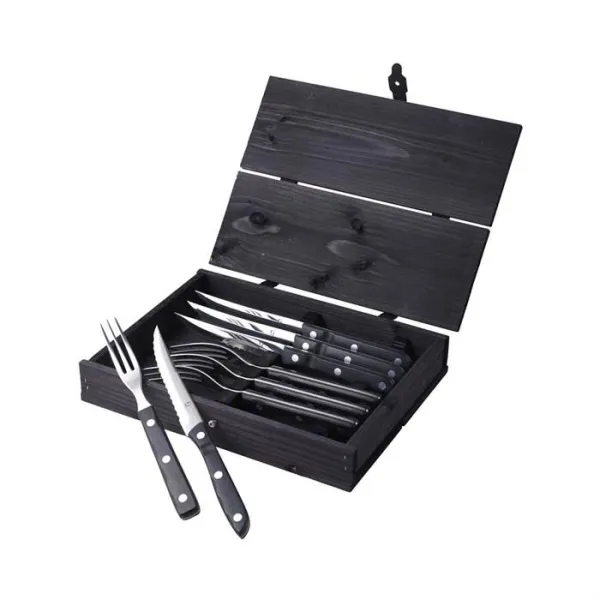 Gense Old Farmer steak-/grillevőkészlet 8 darab - Fekete/acél