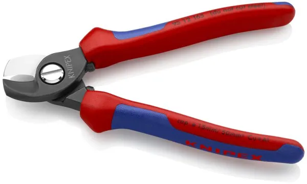 Knipex kábelvágó, barnított, többkomponensű fogantyúval 165 mm