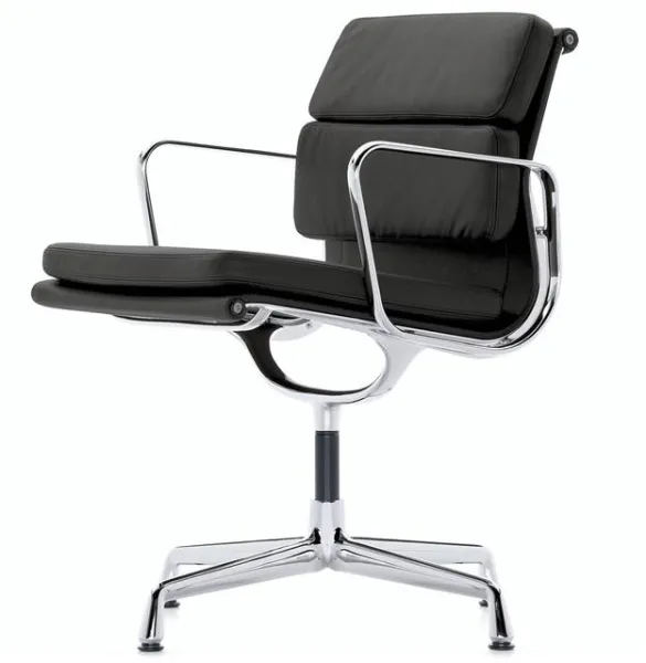 Vitra Soft Pad EA 208 Irodai szék forgó funkcióval Fekete/Króm