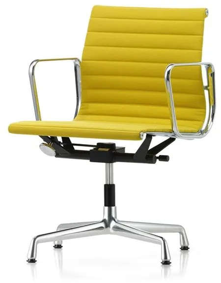 Vitra Aluminium EA 131 Irodai szék forgó funkcióval és kartámasszal Pasztellzöld/Canola