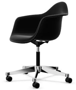 Vitra Eames Plastic PACC Irodai szék forgó alappal, teljesen kárpitozott Fekete/Hoopsak F60