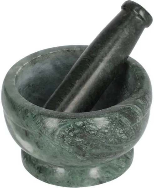 Cindea, Mozsártörő, zöld, H8x13x13 cm, márvány
