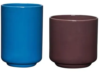 Hübsch Deux Kaspár Készlet 2 db Reddish Brown/Blue