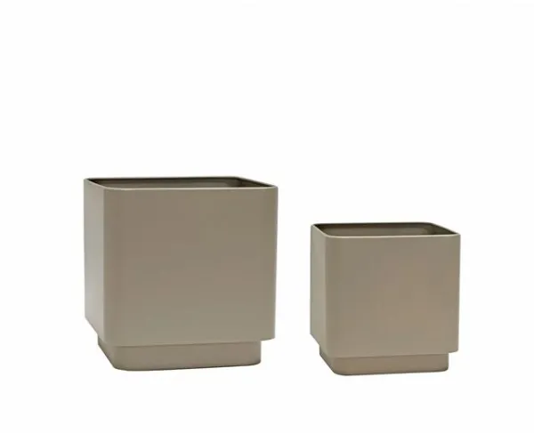 Hübsch Cube virágtartó készlet 2 db barna