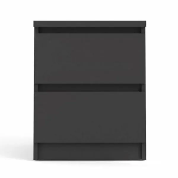 TVILUM Naia éjjeliszekrény, 2 fiókkal - fekete fólia és műanyag (40,4x50)
