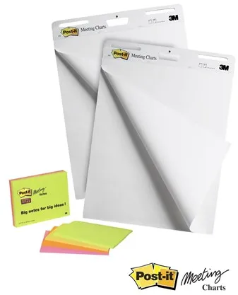 3M Post-it Super Sticky - flipchart tömb - 635 x 762 mm - 30 lap (2 darabos csomag)