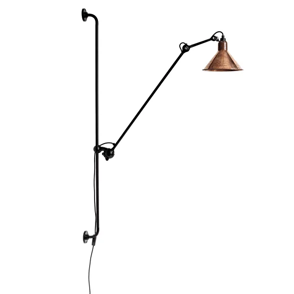 Lampe Gras N214 Fali lámpa Matt Fekete/Nyers Réz